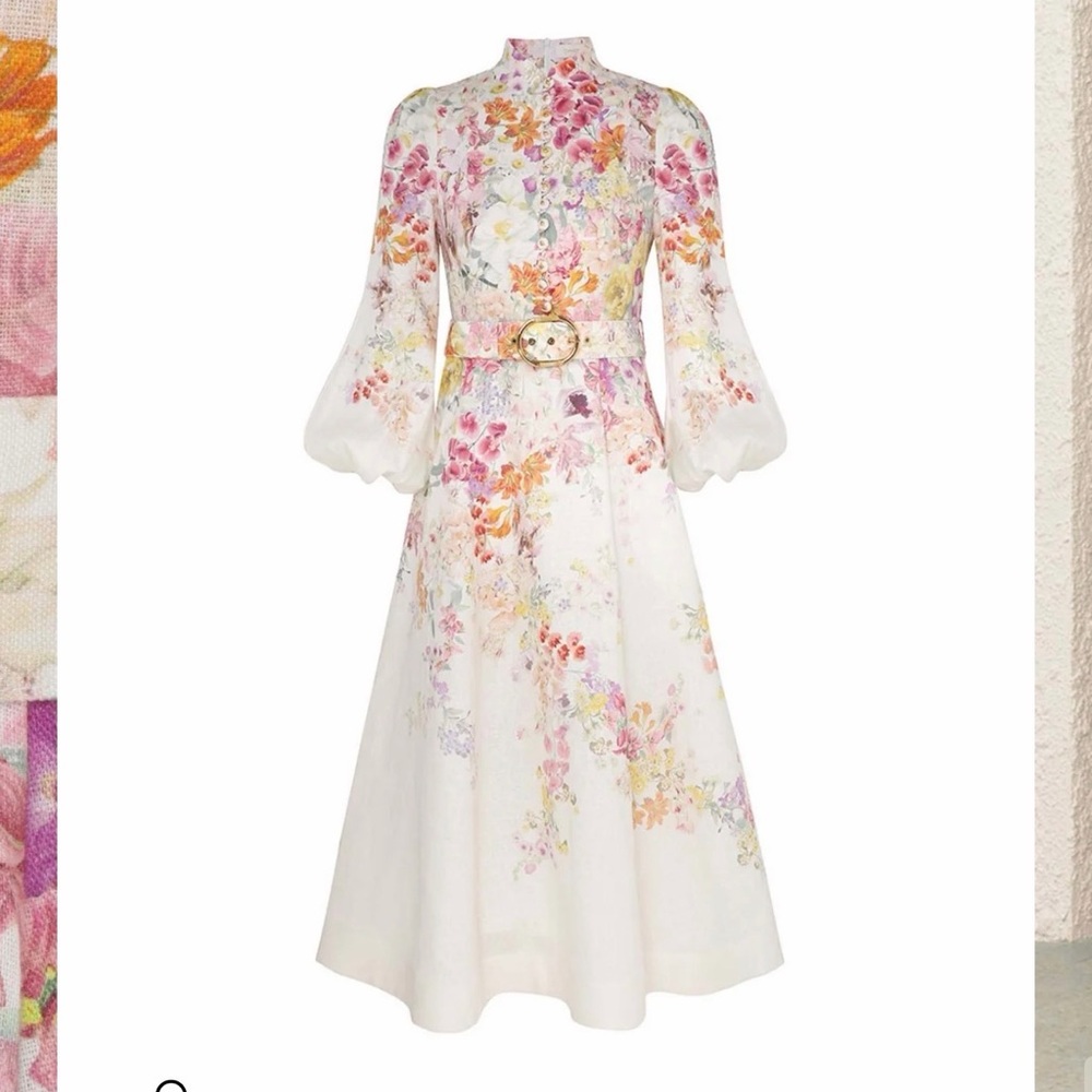Zimmermann Natura Floral Long Sleeve Midi Dress